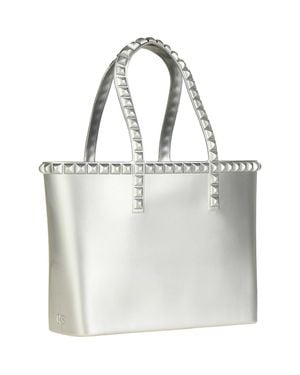 Carmen Sol Seba Mid Tote Jumbo Studs - White