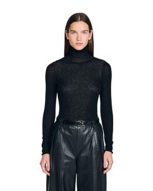 Sandro Layered Turtleneck Sweater - Blue