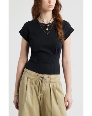 Treasure & Bond Pintuck Cotton T-Shirt - Blue