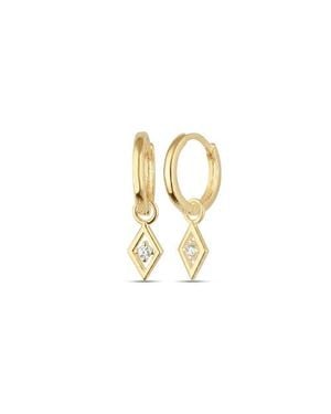 Spero London Sterling Rhombus Pave Spike Drop Earring - Metallic