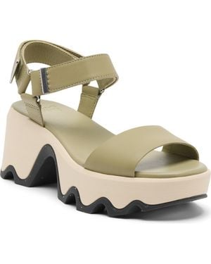 Sorel Kinetic Aura Ankle Strap Platform Sandal - Metallic