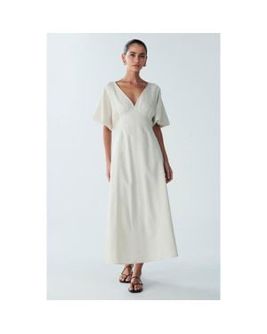 ST MRLO Palm Midi Dress - White