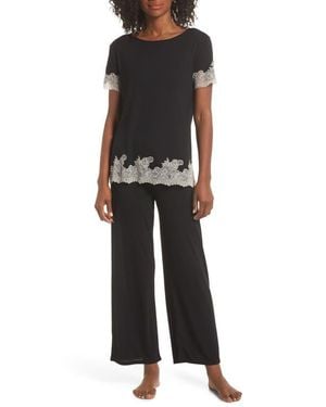 Natori Luxe Shangri - La Pajama Set - Black