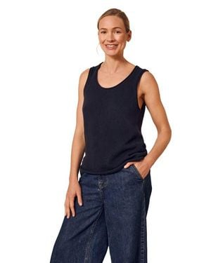 Celtic & Co. Scoop Neck Knitted Tank Top - Blue