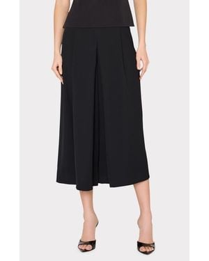 MILLY Layla Pleated Culottes - Black