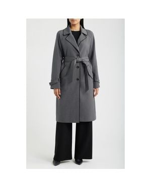 Via Spiga Stretch Gabardine Trench Coat - Gray