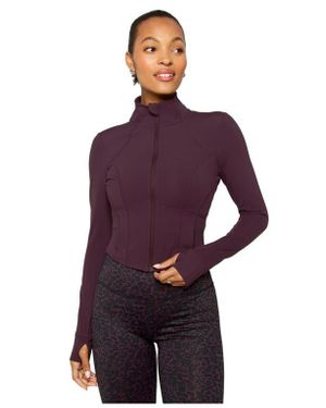 Fabletics Perfect Storm Cropped Train Jacket - Purple
