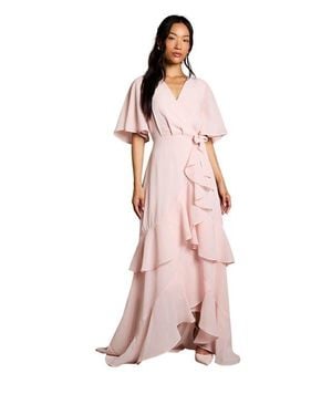 Coast Angel Sleeve Bridesmaid Maxi Dress - Pink