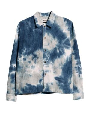 RIZORT Curtis Tie Dye Denim Button-Up Shirt Jacket - Blue