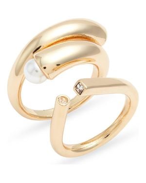 Open Edit Set Of 2 Rings - Metallic