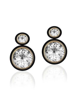Goshwara Melange Drop Earrings - Black