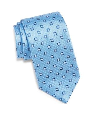 Canali Medallion Silk Tie - Blue