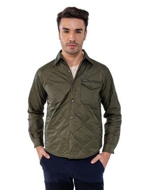 Members Only Quilted Shirt Jacket - Green