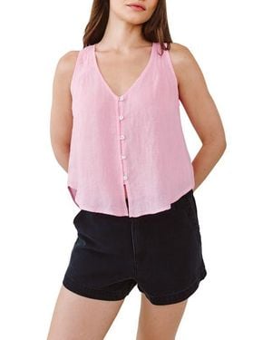 Bella Dahl Pintuck Sleeveless Top - Red