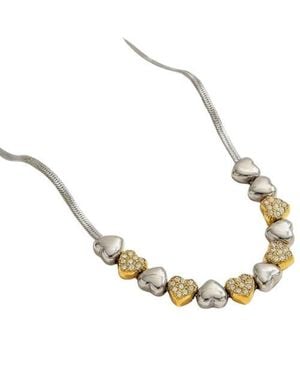 Akalia Sienna Waterproof Heart Teardrop Y-Necklace Two Tone - Metallic