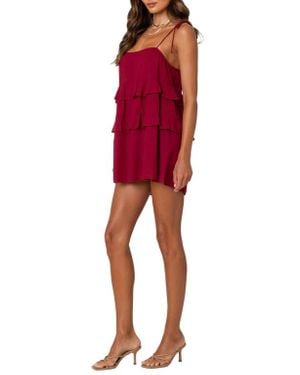 Edikted Dorothia Tiered Ruffle Cotton Mini Sundress