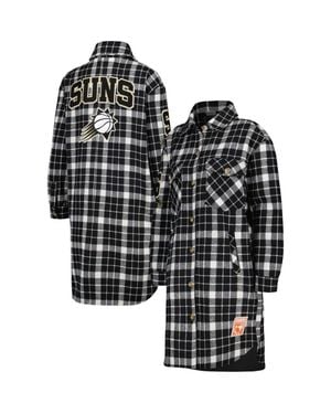 Pro Standard Phoenix Suns Prep Plaid Button-Up Shacket - Black