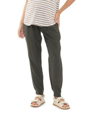 Ripe Maternity Tencel Off Duty Cargo Maternity Pant - Green