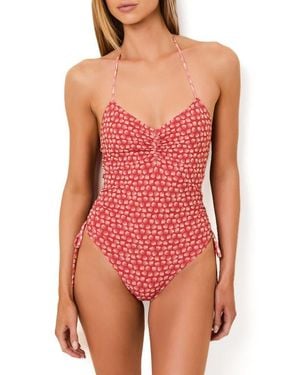 Solid & Striped Adina Ruched Side One-Piece Swimsuit - Red