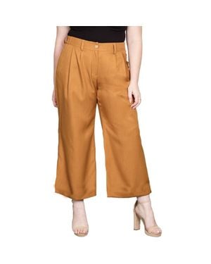 Standards & Practices Crop Wide Leg Pants - Brown