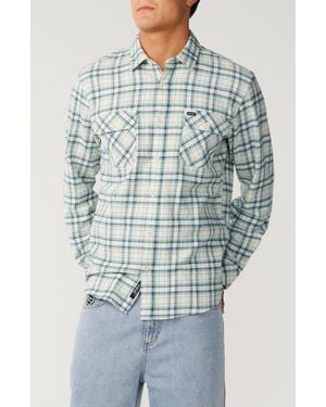 Rip Curl Check Cotton Button-Up Shirt - Blue