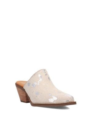 Dingo Cash Cow Genuine Calf Hair Mule - White