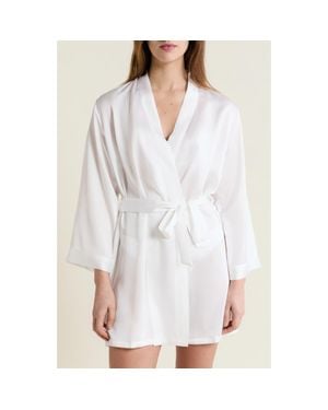 Etam Marry Me Deshabille Satin Robe - White