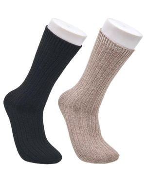 French Connection Cashmere Flat Crew Sock 2-Pack - Multicolor
