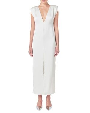 Endless Rose Deep V-Neck Maxi Dress - White