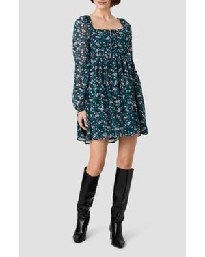French Connection Marina Lucia Floral Chiffon Minidress - Blue