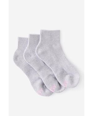 Cotton On Active Body Qtr Crew Sock 3Pk - White