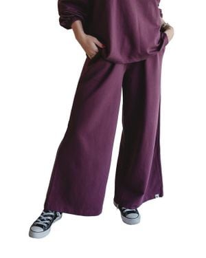 Turtledove London Organic Cotton Noor Wide Leg Pants - Purple