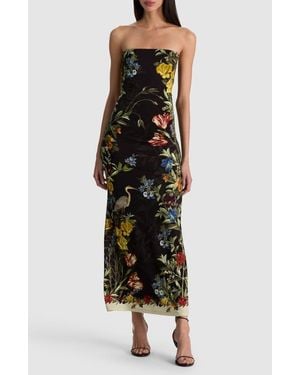 Alice + Olivia Delora Strapless Midi Dress - Black