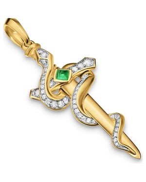 David Yurman Ouroboros Snake Amulet With Diamonds - Metallic