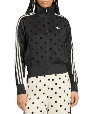 adidas Originals Firebird Polka Dot Satin Track Jacket - Black