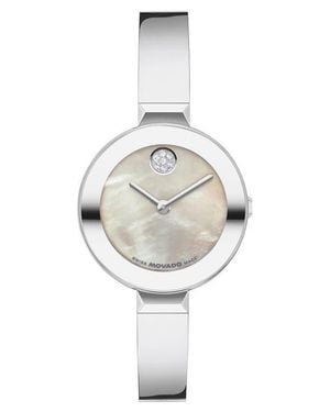 Movado Bold Mother-Of-Pearl Bangle Bracelet Watch, 28Mm - White