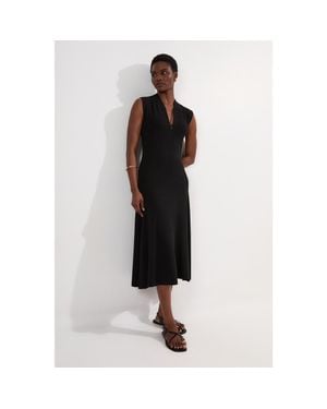 Karen Millen Petite Sleeveless Knitted Midi Dress - Black