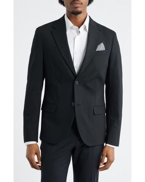 Open Edit Slim Fit Solid Stretch Suit Jacket - Brown