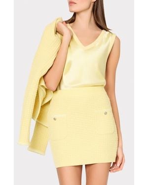 MILLY Saige Textured Knit Miniskirt - Yellow
