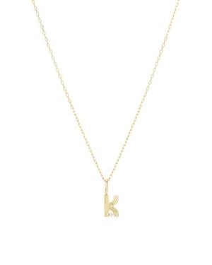 Adina Reyter Groovy Diamond Initial Mini Charm Necklace - Blue
