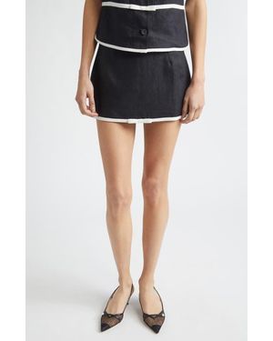 Tanner Fletcher Gender Inclusive Paula Linen Bow Miniskirt - Black