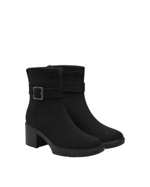 VIVAIA Square-Toe Water-Repellent Heeled Boots - Black