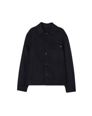 Burberry Wool Thorn Overshirt - Blue