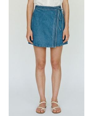 Vero Moda Liza Denim Wrap Miniskirt - Blue