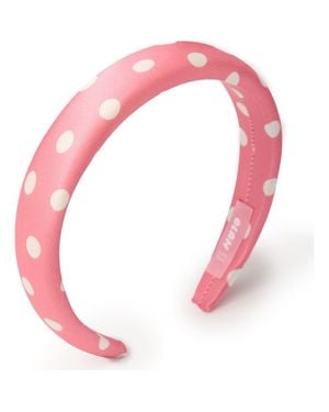 OLAH Polka Dot Silk Headband - Pink