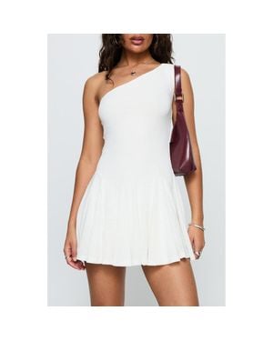 Princess Polly Writing Vows One-Shoulder Minidress - White