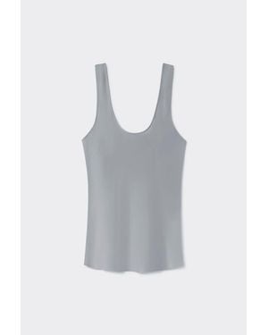 SILK LAUNDRY Scoop Neck Tank - Gray