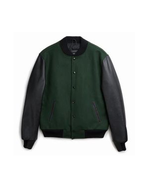 Last Wolf Pine Varsity Jacket - Green