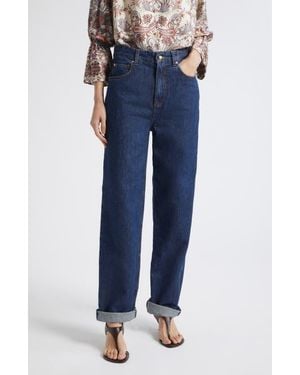 Marella High Waist Straight Leg Jeans - Blue