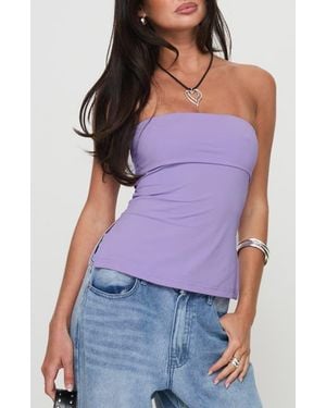 Princess Polly Strutter Foldover Strapless Top - Purple